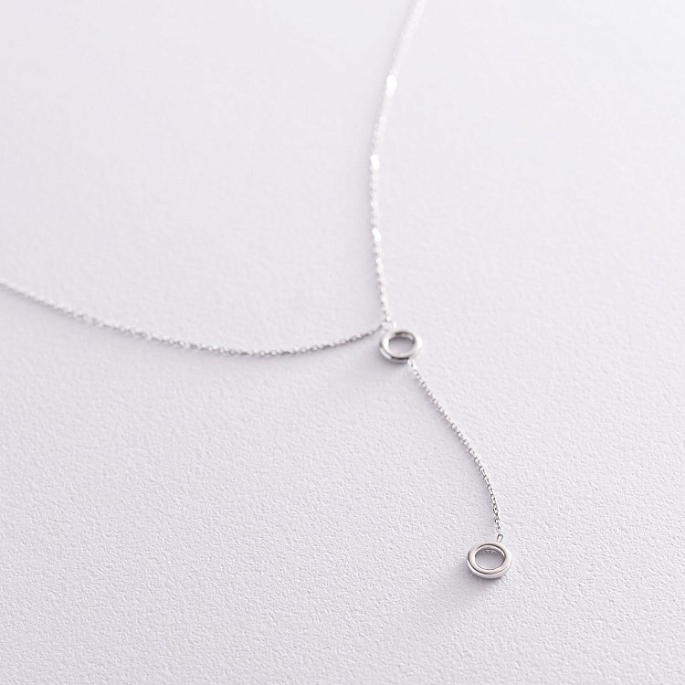 Колье "Кружочки" в белом золоте кол01827 от ювелирного магазина Оникс