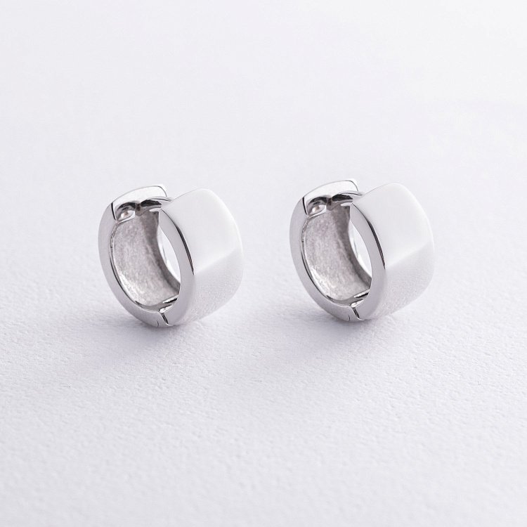 Сережки - кільця в білому золоті с08558 від ювелірного магазину Онікс