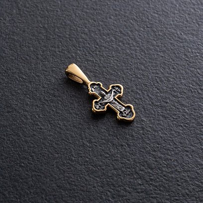 Серебряный крест "Распятие Христово" 132954 №5