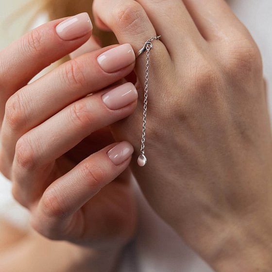 Серебряное кольцо "Монетка на цепочке" 901-01391 №5
