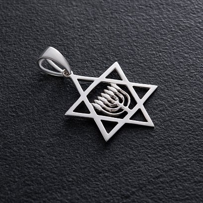 Срібний кулон "Зірка Давида" (фіаніт) 132862 №3