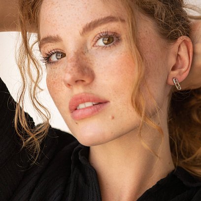 Сережки - пусети "Шпильки" у сріблі 40027 №4