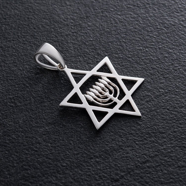 Срібний кулон "Зірка Давида" (фіаніт) 132862 від ювелірного магазину Онікс - 2