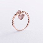 Золотое кольцо "Сердечко" с фианитами к07051 от ювелирного магазина Оникс
