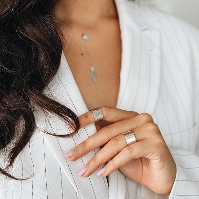 Широка каблучка "Плутон" в сріблі 112143 №17