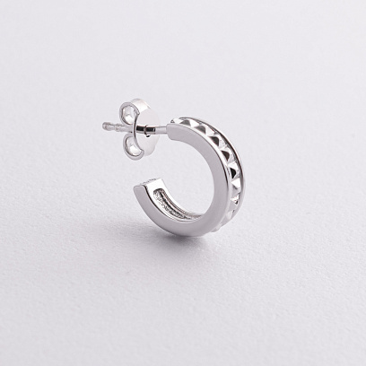 Мужская моносерьга в серебре Zancan ESO009 №4