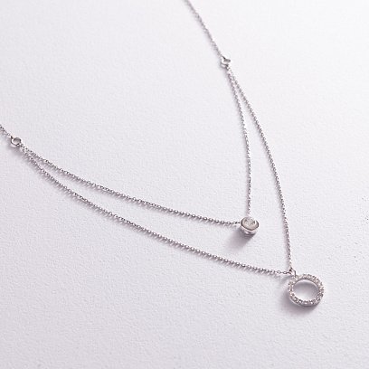 Подвійне золоте кольє "Ханна" з фіанітами кол02049