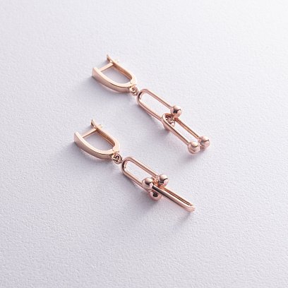 Сережки "Фантазія" у червоному золоті с08311 №3