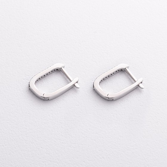 Серебряные серьги с черными камнями 2599/1р-CZB №3