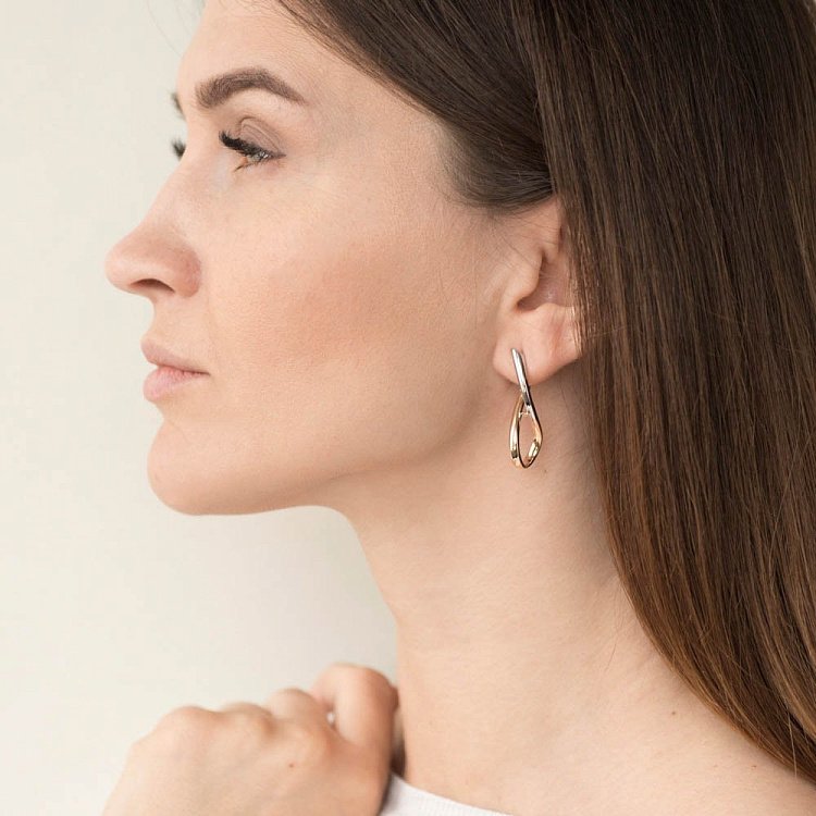 Золоті сережки без каменів с05409 від ювелірного магазину Онікс - 4