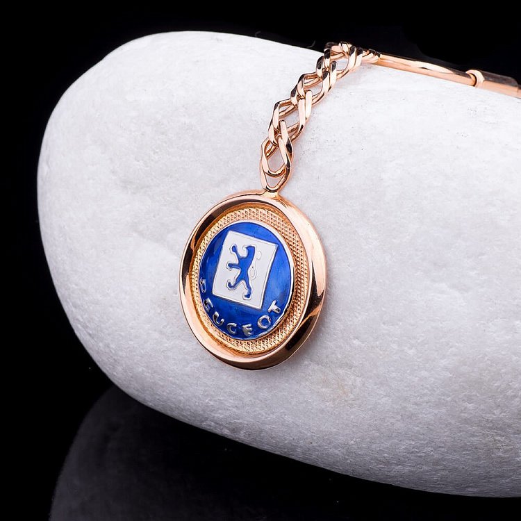 Золотий брелок "Peugeot-Пежо" (емаль) бр00001пж від ювелірного магазину Онікс