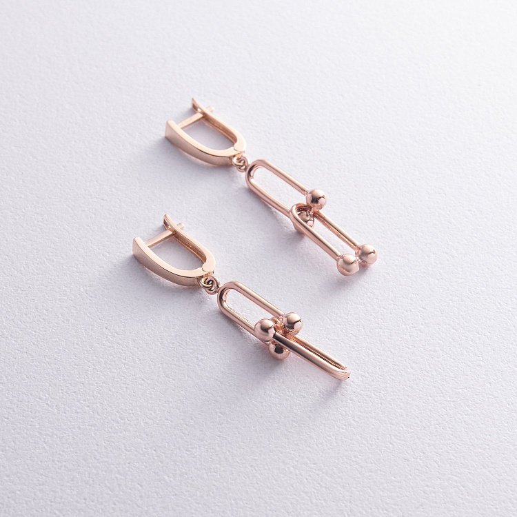 Сережки "Фантазія" у червоному золоті с08311 від ювелірного магазину Онікс - 2