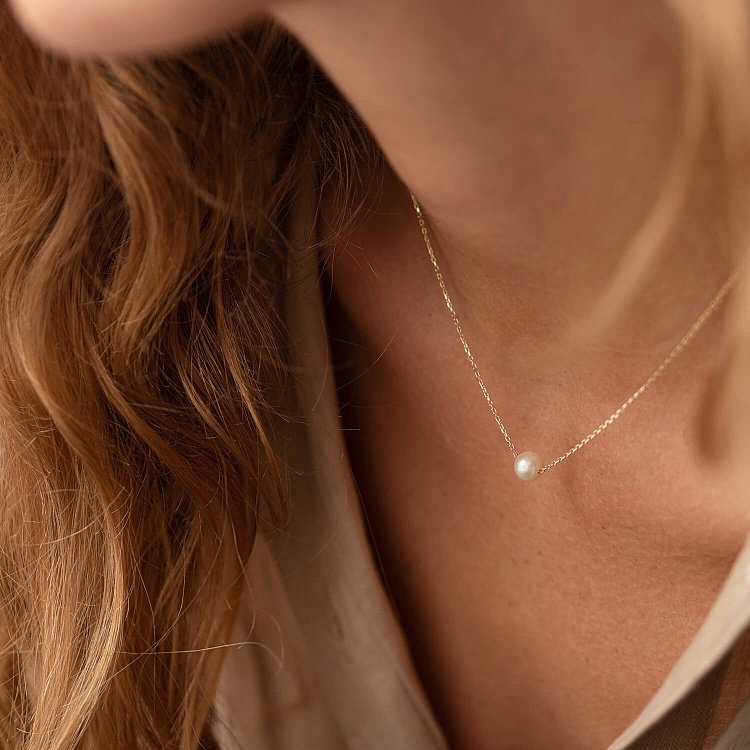 Колье "Жемчужина на цепочке" (желтое золото) кол02273 от ювелирного магазина Оникс - 11