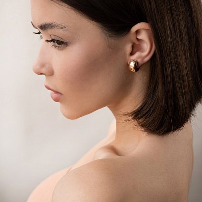 Сережки - кільця в червоному золоті с07060 №7