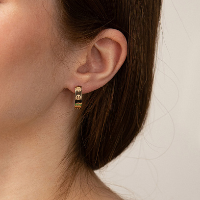 Сережки "Love" у червоному золоті с09342 №2