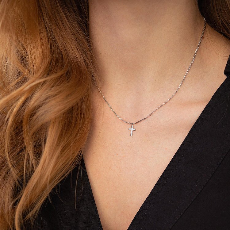 Срібне кольє "Хрестик" 1100 від ювелірного магазину Онікс - 1