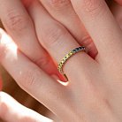 Золота каблучка з доріжкою каменів (сині та жовті діаманти) к0507di от ювелирного магазина Оникс - 7
