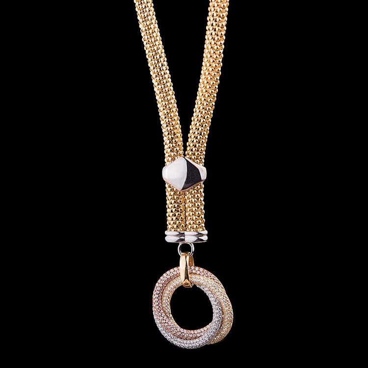 Ексклюзивне золоте кольє з фіанітами (45 см) кол00565 від ювелірного магазину Онікс - 5