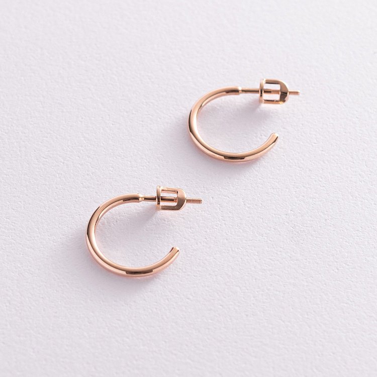 Серьги - пусеты "Келли" в красном золоте с07748 от ювелирного магазина Оникс - 4