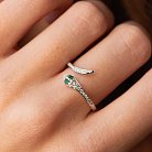 Золотое кольцо "Змея" с бриллиантами и изумрудами кб0449ca от ювелирного магазина Оникс - 5