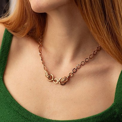 Колье "Пантера" в красном золоте (фианиты) кол02441 №2