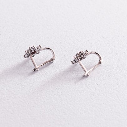 Золотые детские серьги "Цветочки" с фианитами с04820 №2