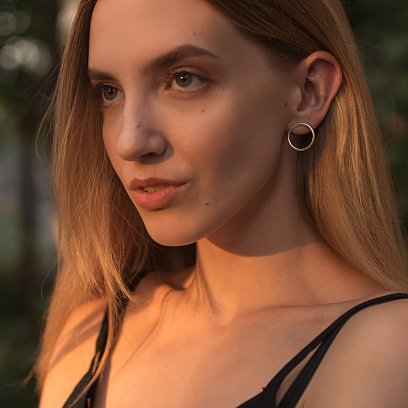 Серьги - пусеты Большой круговорот в серебре 1.9 см 122547 №17