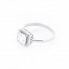 Заручальний срібний перстень з фіанітами 111937 от ювелирного магазина Оникс - 1