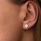 Золоті сережки - пусети "Квіточки" з діамантами сб0413cha от ювелирного магазина Оникс - 1