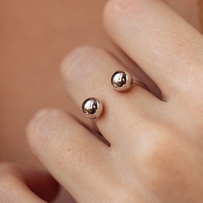 Каблучка "Кульки" в білому золоті к07508 №6