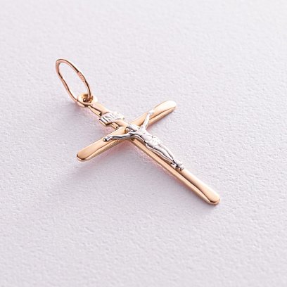 Золотой православный крестик п00663