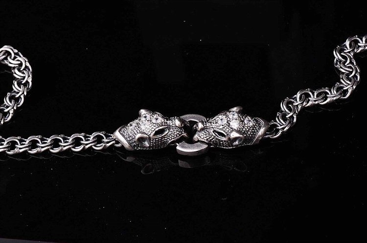 Серебряный браслет "Пантера" (фианит) 14426 от ювелирного магазина Оникс - 1