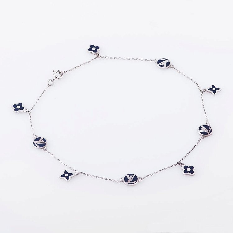 Золотий браслет "Конюшина" на ногу з емаллю б01914 від ювелірного магазину Онікс