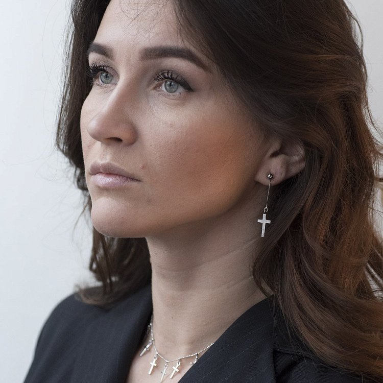 Срібне кольє з хрестиками 18614 від ювелірного магазину Онікс - 7