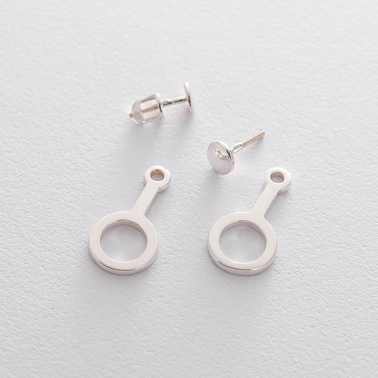 Срібні сережки-пусети "Оригінальність" 122508 від ювелірного магазину Онікс - 4