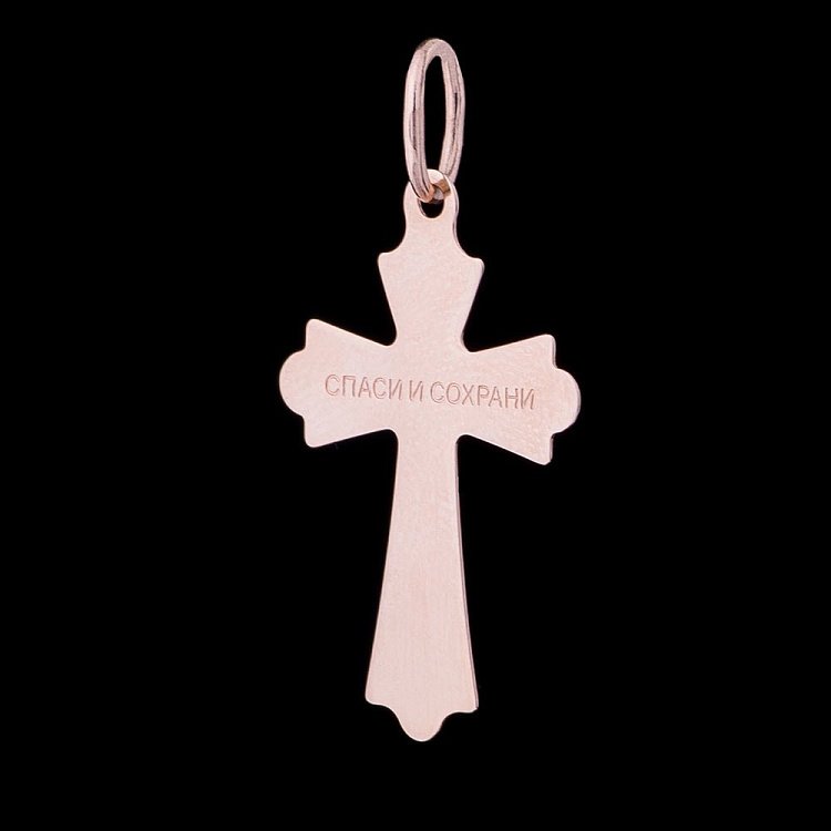 Золотой крест с распятием п02085 от ювелирного магазина Оникс - 1