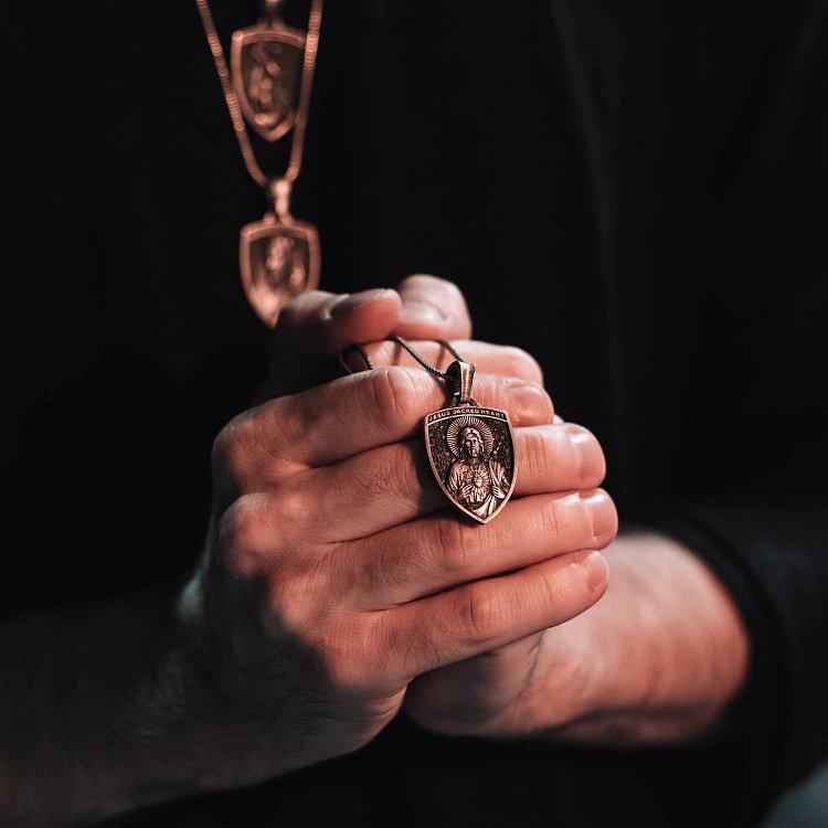 Срібний кулон "Ісус Христос Священне Серце" 133173 від ювелірного магазину Онікс - 1