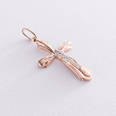 Золотой крестик "Распятие. Спаси и Сохрани" п03588