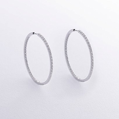 Золоті сережки - кільця з діамантами 313231121