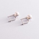Срібні сережки з перлами і фіанітами 2457/1р-PWT от ювелирного магазина Оникс - 3
