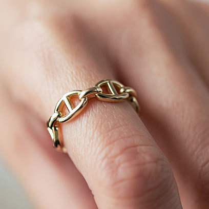 Кольцо "Helen" в желтом золоте к08392 №2