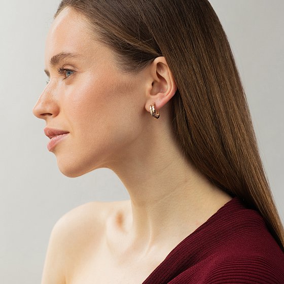 Серьги "Змеи" в красном золоте с09456 №2