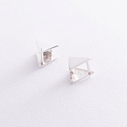 Серебряные серьги "Треугольники" 122182 №4