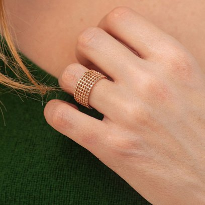 Кольцо "Рейчел" с шариками (красное золото) к07493 №2