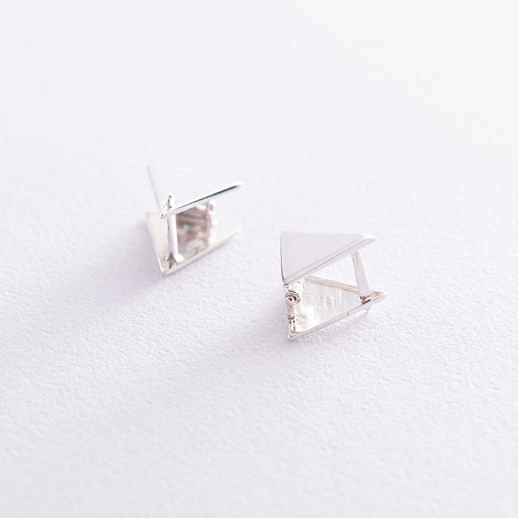 Серебряные серьги "Треугольники" 122182 от ювелирного магазина Оникс - 3