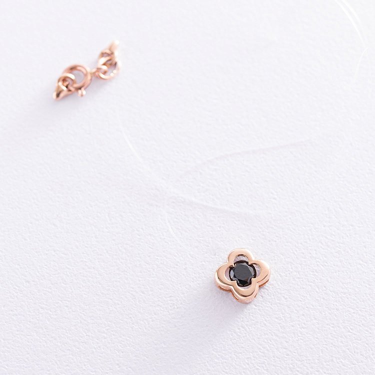 Золотое колье на леске "Клевер" кол01084 от ювелирного магазина Оникс - 3