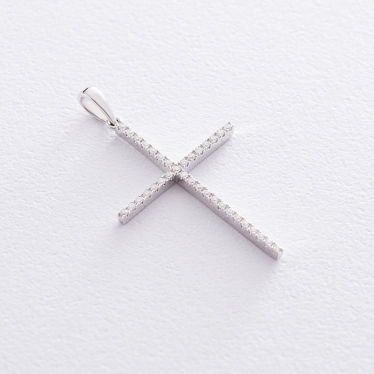 Золотий хрестик з діамантами DP9837-Bsl від ювелірного магазину Онікс