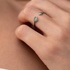 Серебряное кольцо "Сердечко" с фианитами 3886 от ювелирного магазина Оникс - 1