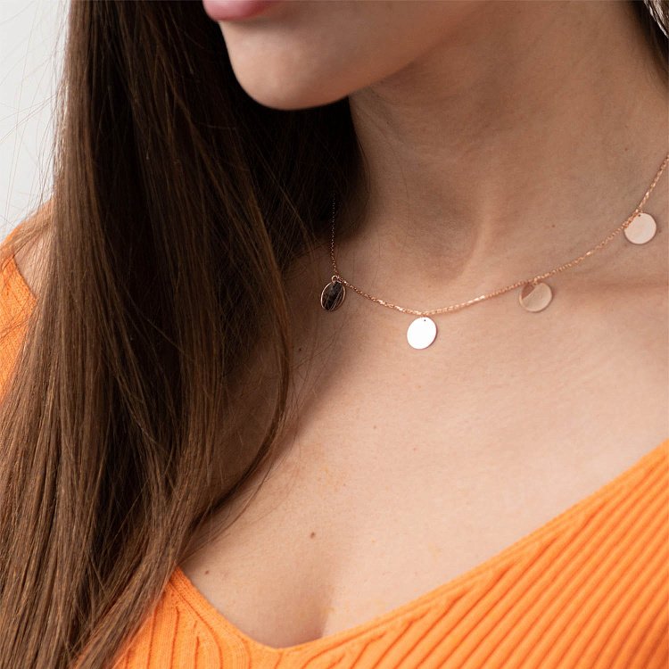 Кольє "Монетки" в червоному золоті (5 шт) кол01708 від ювелірного магазину Онікс - 4