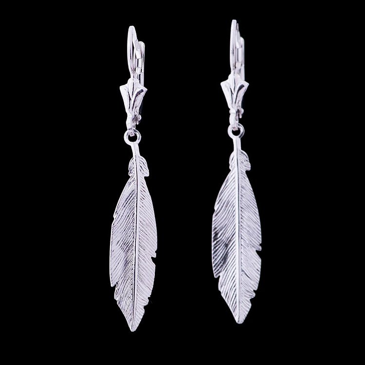 Срібні сережки "Пір'я" 121875 від ювелірного магазину Онікс